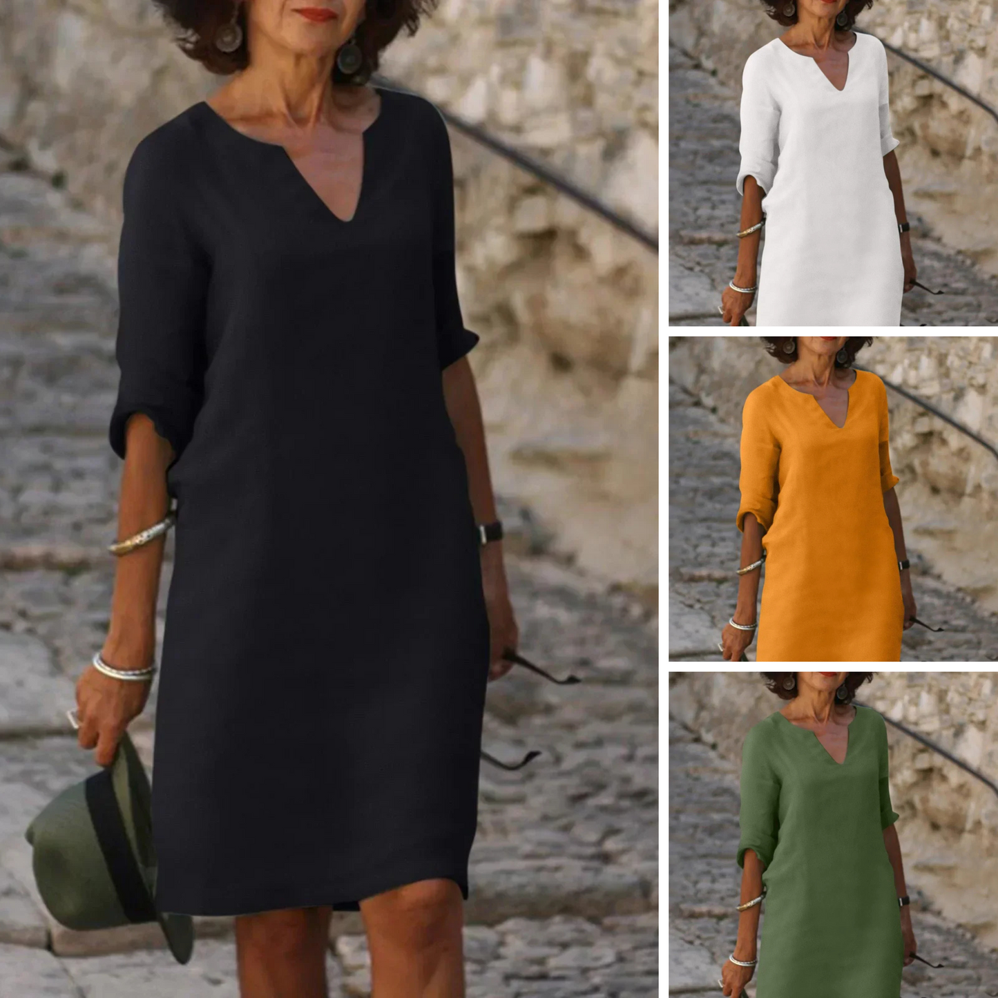 BETH™ - Relaxed V-Neck Dress