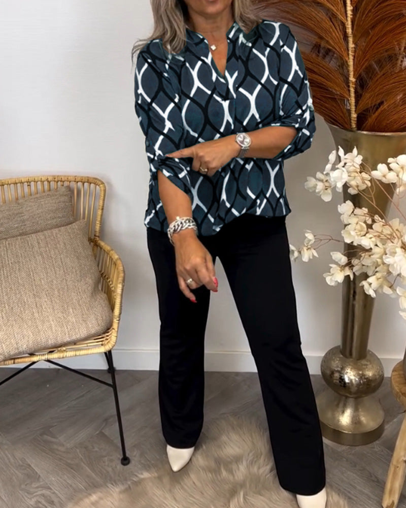 Oriana™ - Geometric Chic Blouse
