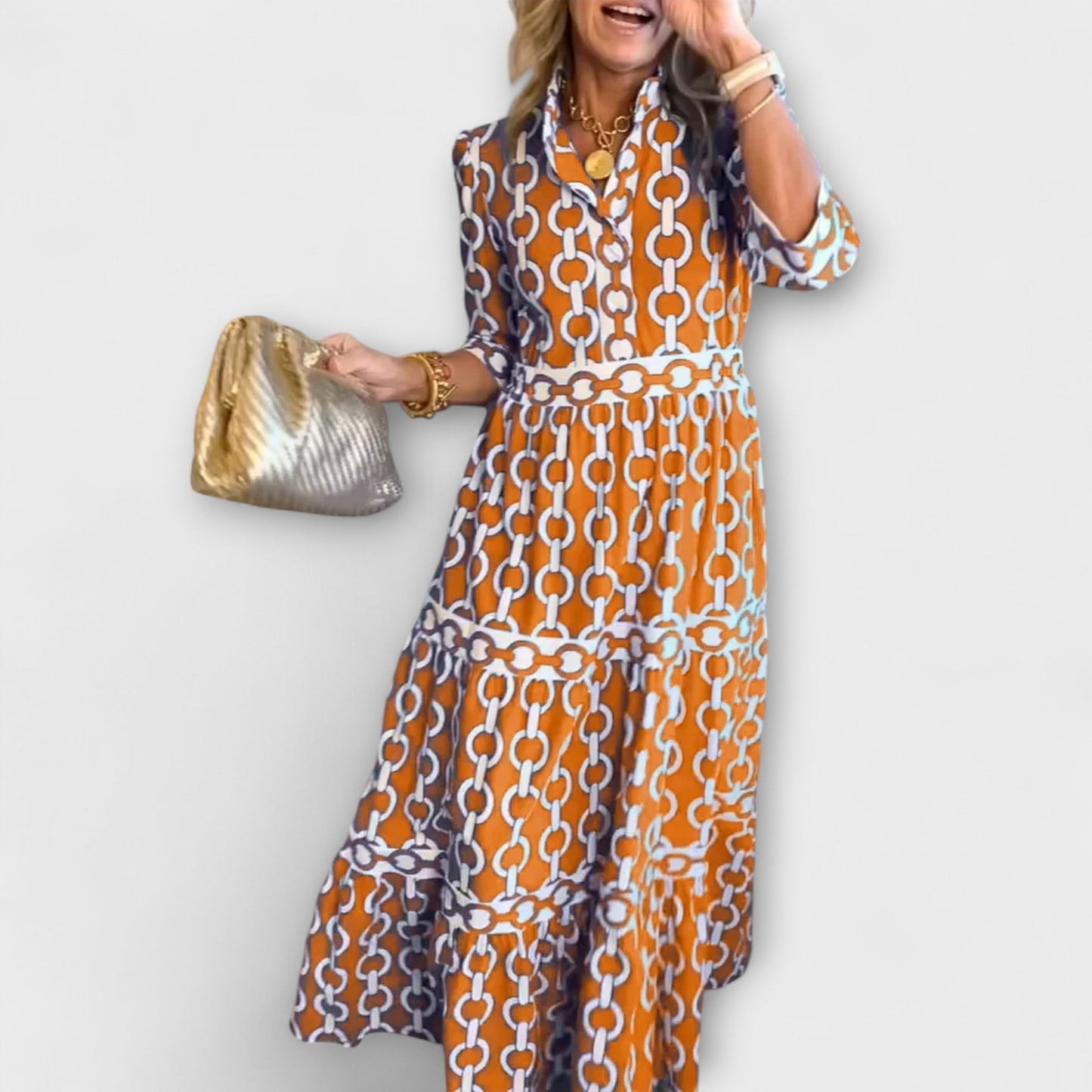 Olivia | Midi Dress with Chain Pattern