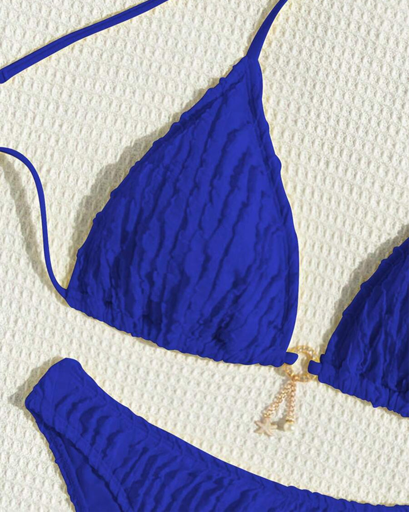 Sexy Solid Color Two Piece Triangle Bikini