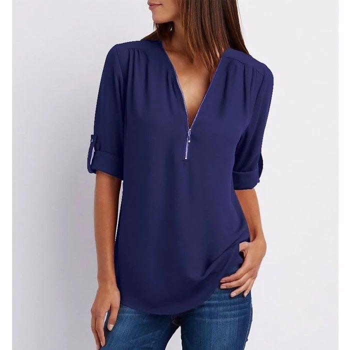 Lizzy™ - Elegant Zippered Top