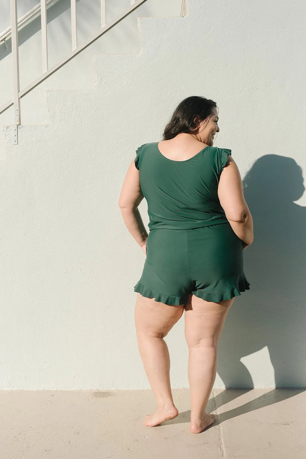 Jolanda | Swimsuit with ruffles & gentle figure shaping