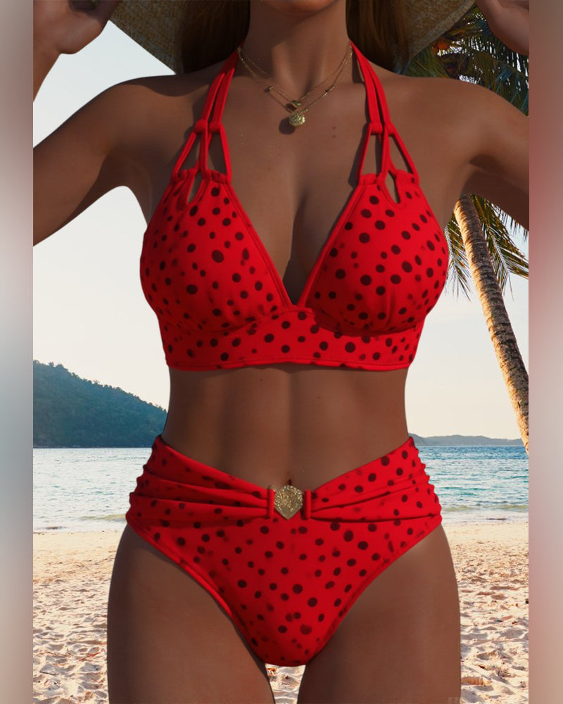 Sexy polka dot two-piece swimsuit