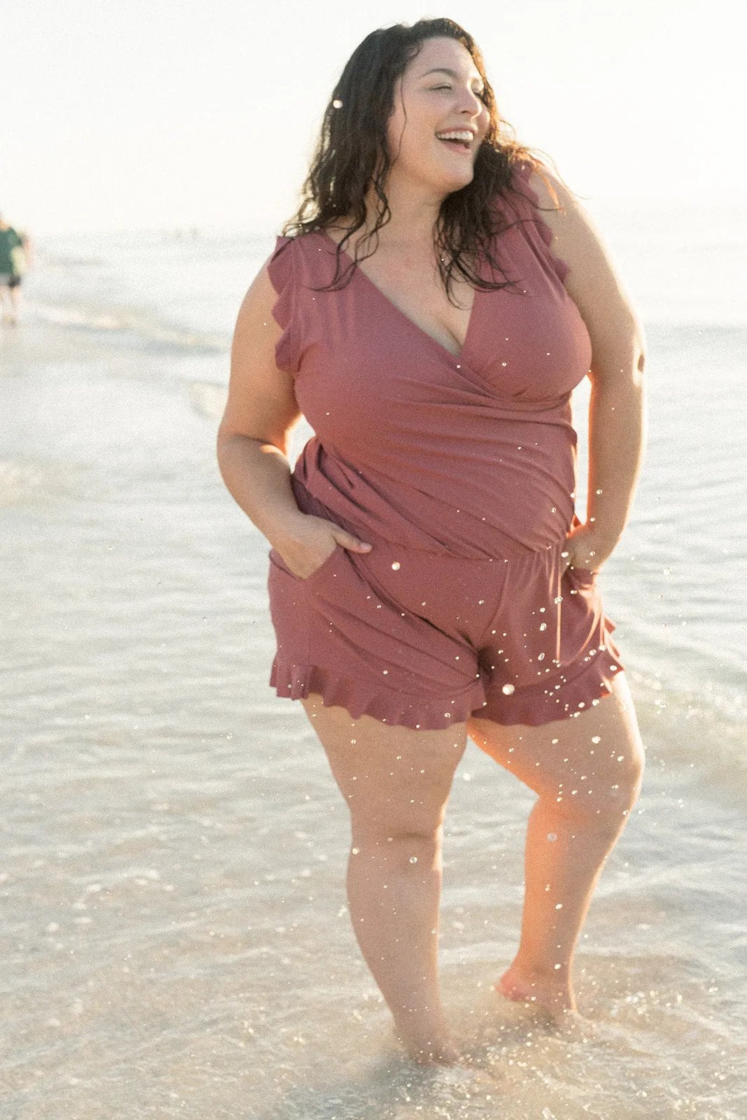 Jolanda | Swimsuit with ruffles & gentle figure shaping