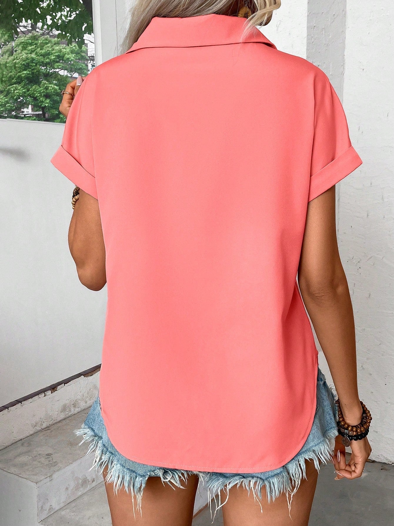 Camalia™ - Pleated Button-Up Top