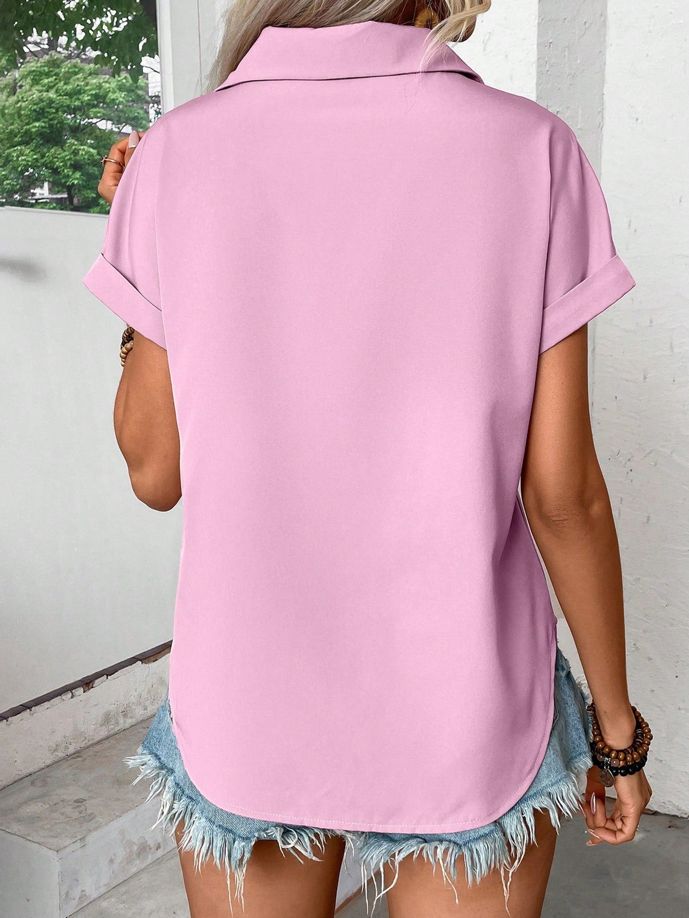 Camalia™ - Pleated Button-Up Top