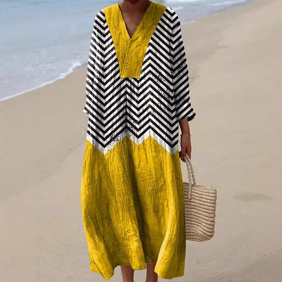 Yasmina | Contrasting Zigzag Dress