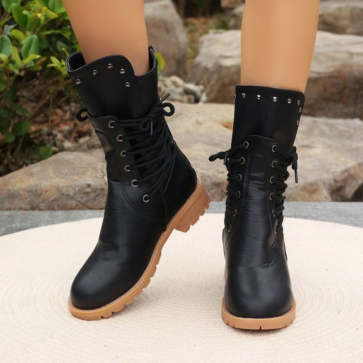 Kaitly™ - Edgy Lace-Up Boots