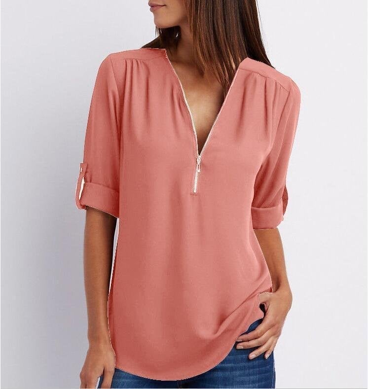Lizzy™ - Elegant Zippered Top