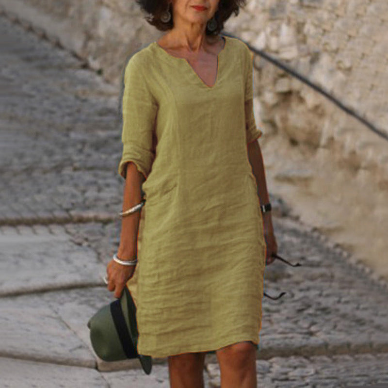 BETH™ - Relaxed V-Neck Dress