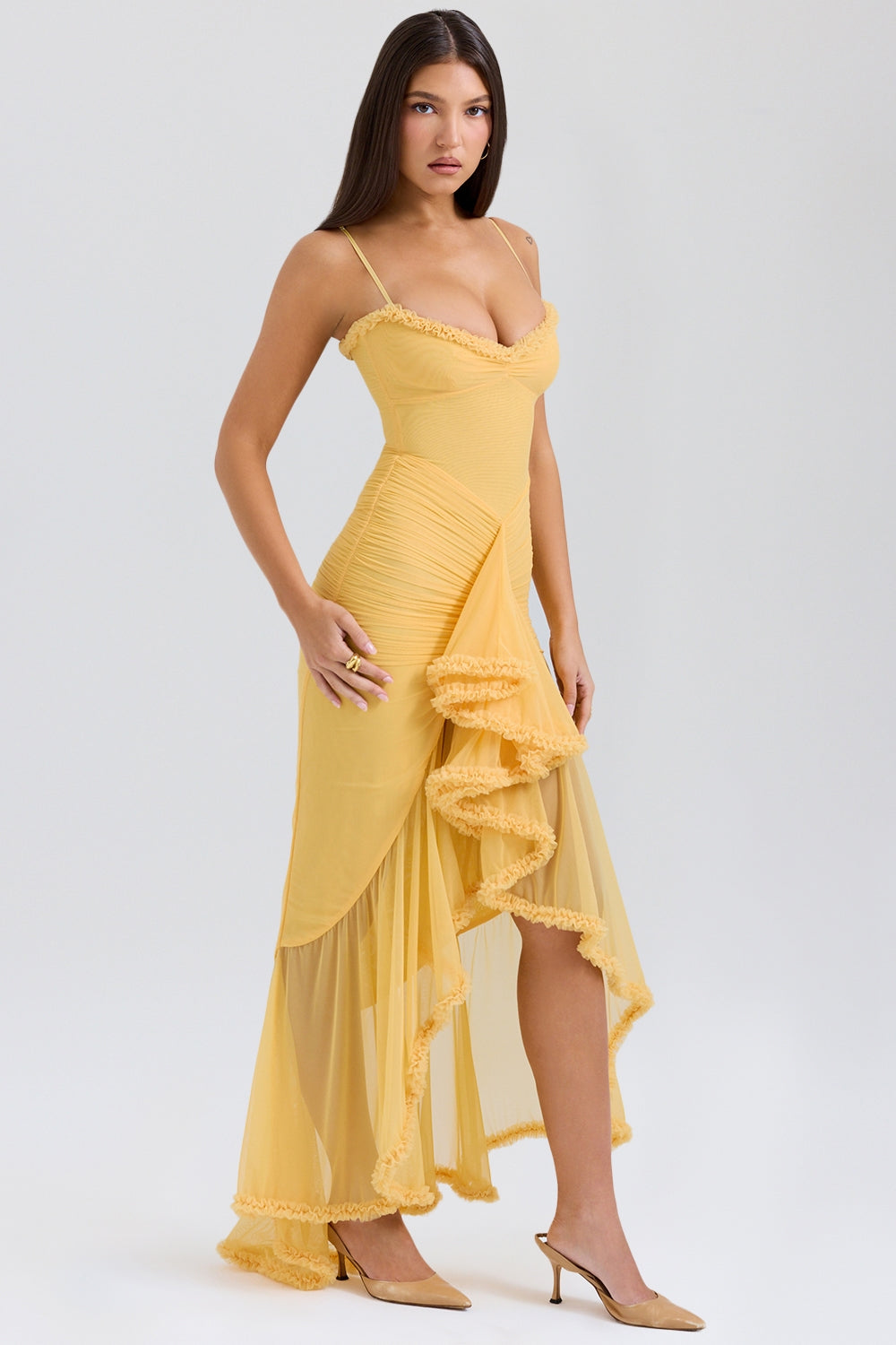 Elara Ruffle Flow Maxi