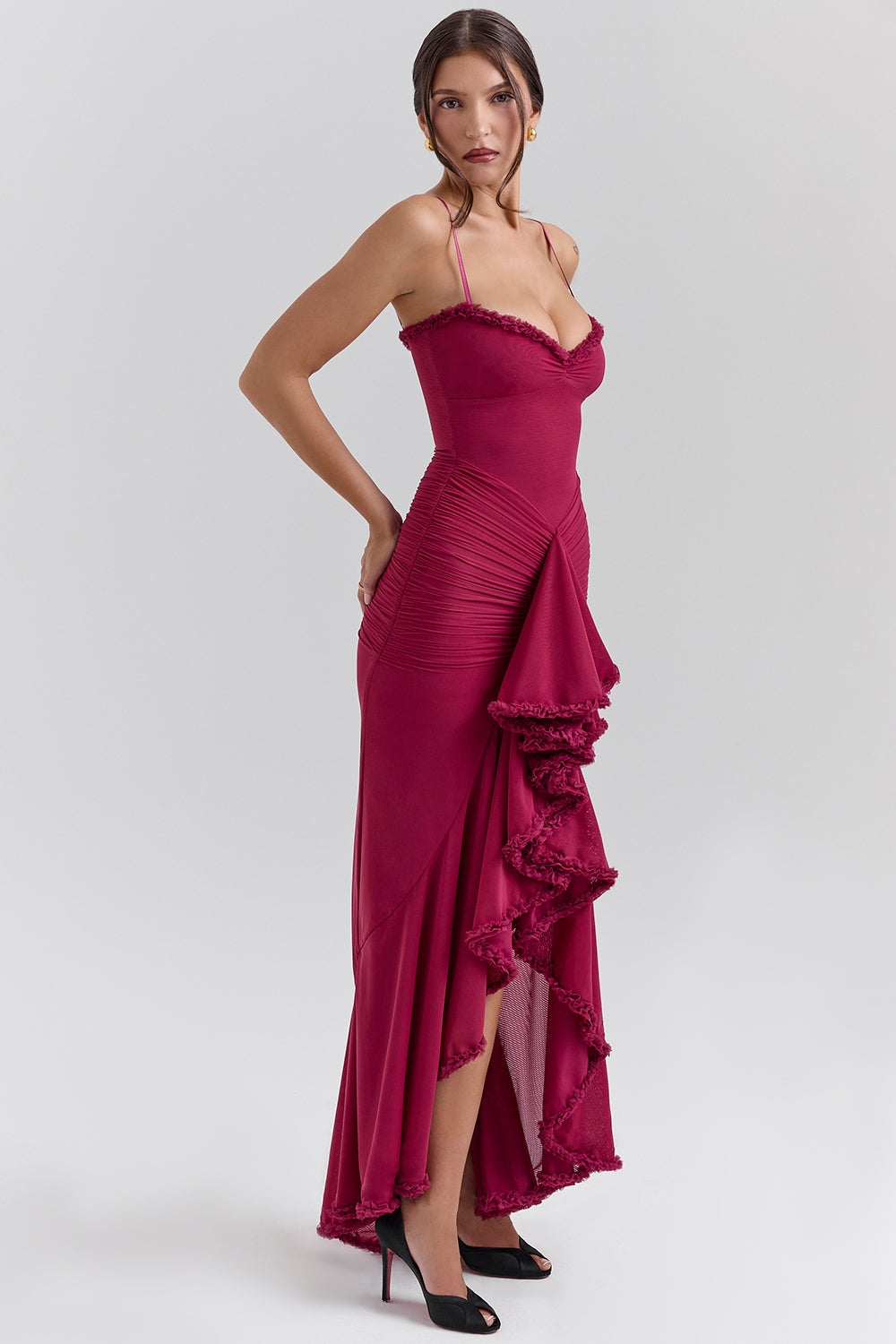 Elara Ruffle Flow Maxi