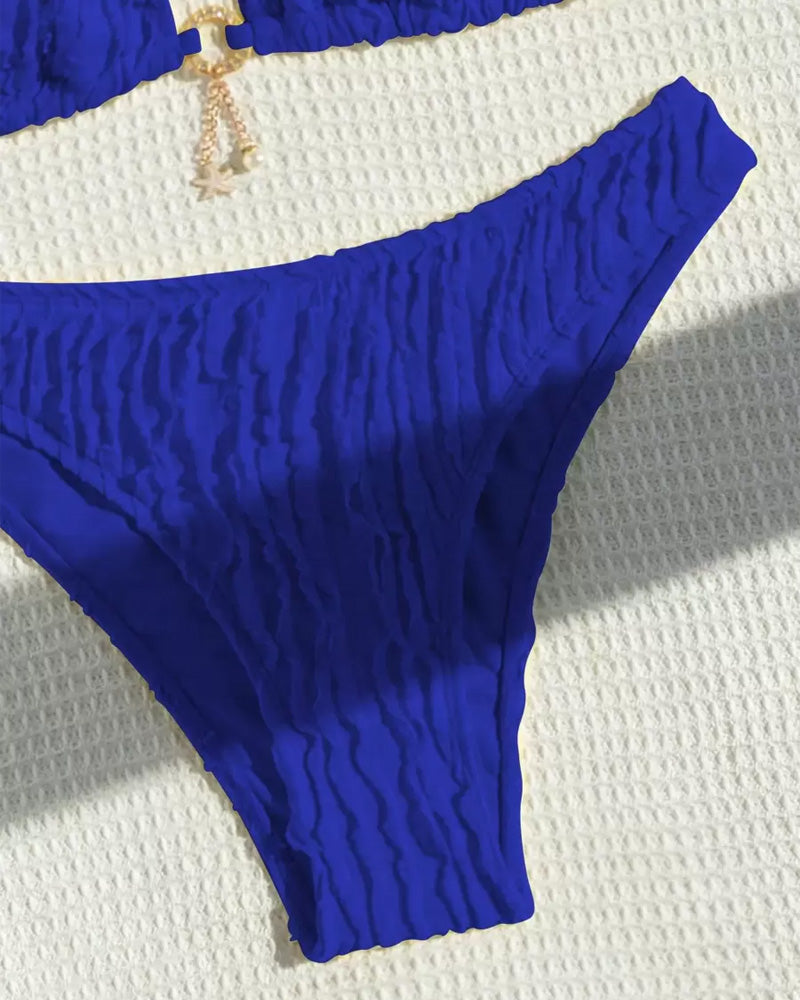 Sexy Solid Color Two Piece Triangle Bikini