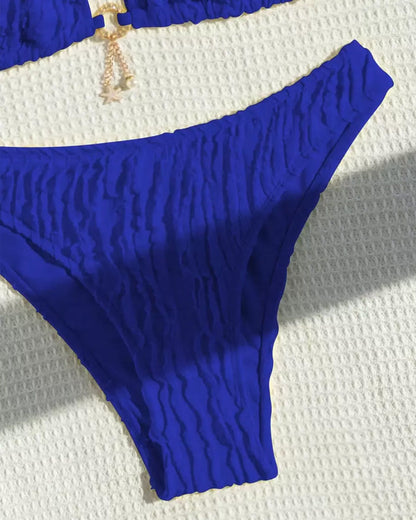 Sexy Solid Color Two Piece Triangle Bikini