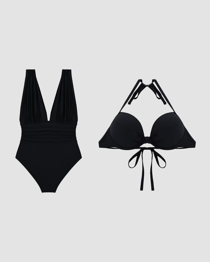 Karina | Figure-shaping V-neck swimsuit with tummy control effect