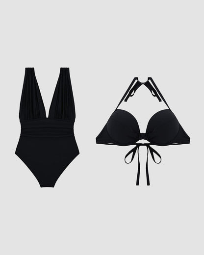 Karina | Figure-shaping V-neck swimsuit with tummy control effect