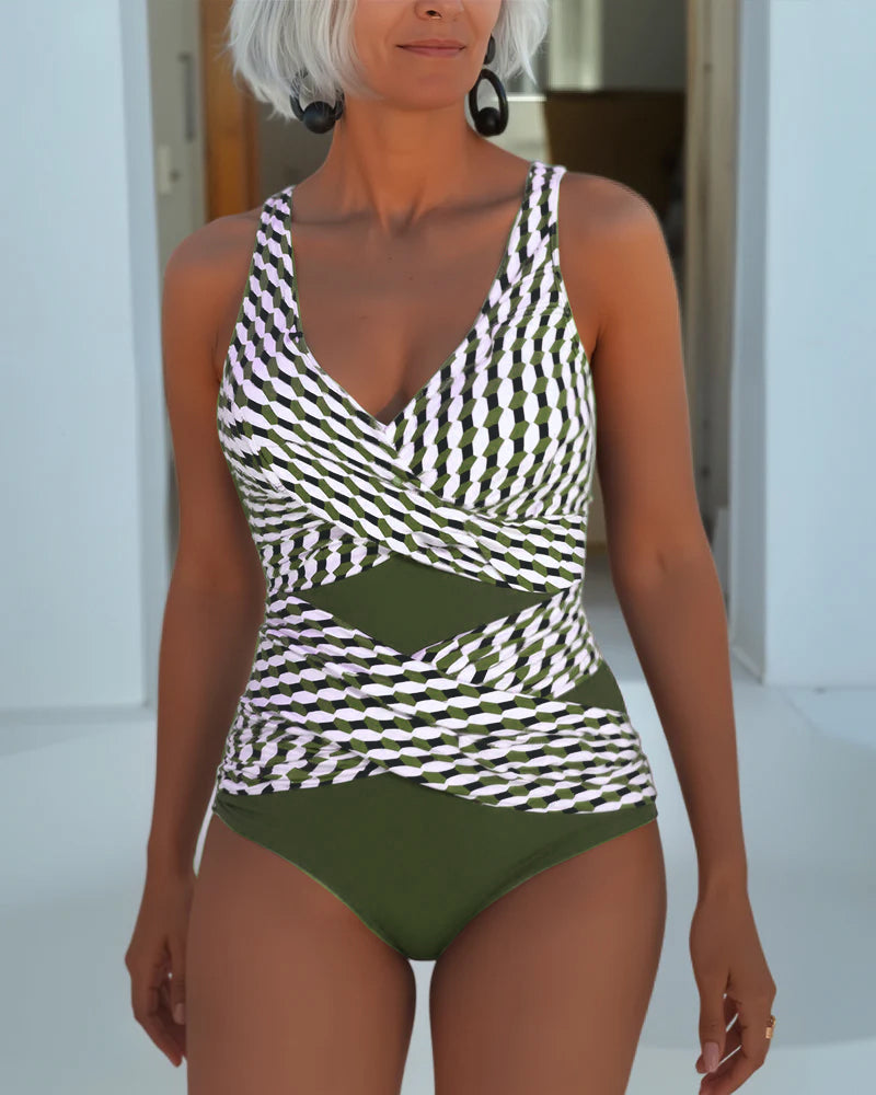 Cross-Cut Swimsuit for a Relaxed Resort Look
