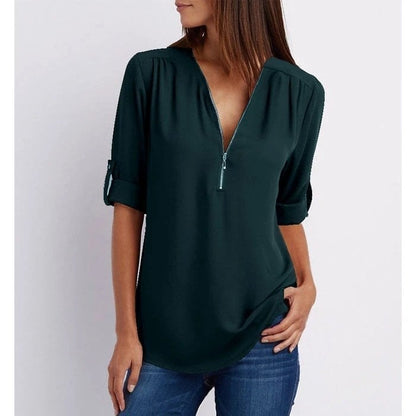 Lizzy™ - Elegant Zippered Top