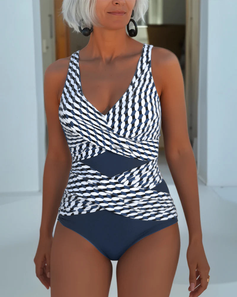 Cross-Cut Swimsuit for a Relaxed Resort Look