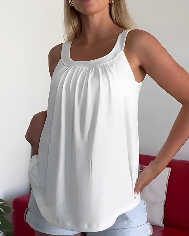 Strapless Pleated Solid Top