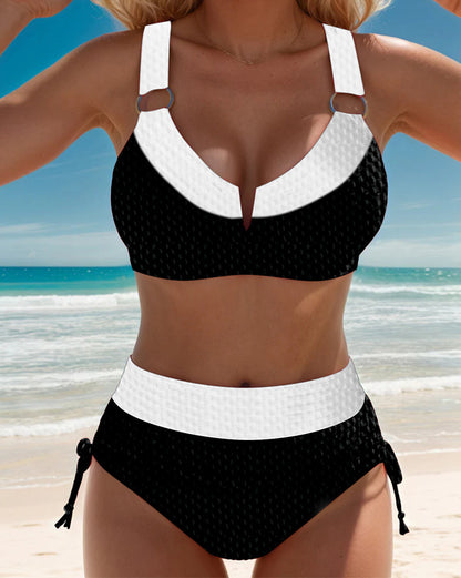 High Waist Contrast Bralette Bikini