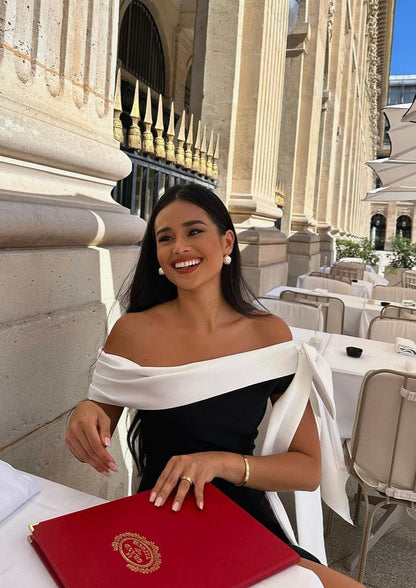 Novera™ - White Draped Detail Dress