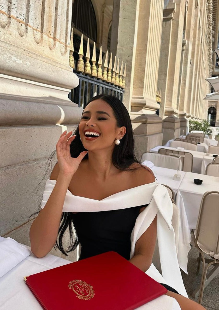 Novera™ - White Draped Detail Dress