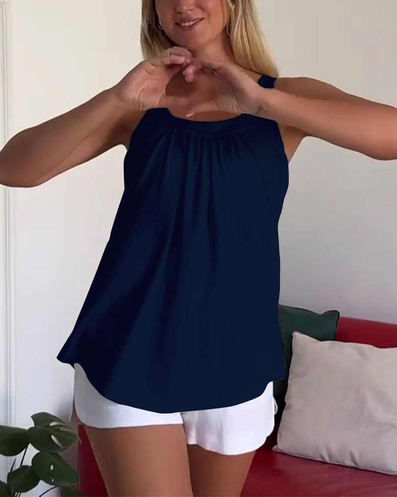 Strapless Pleated Solid Top