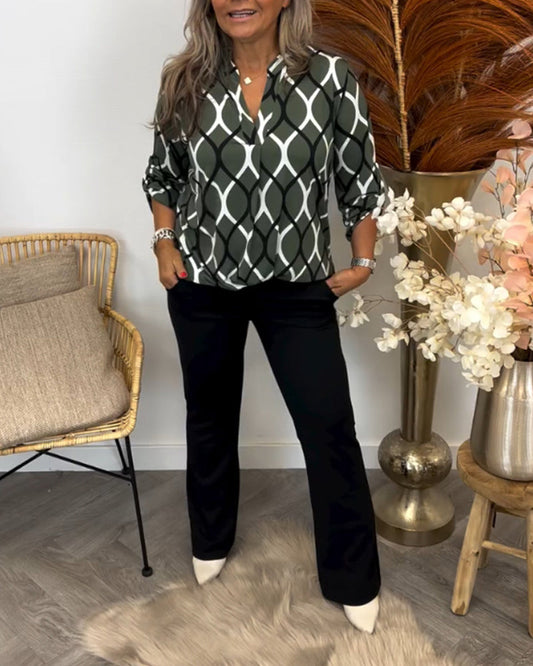 Oriana™ - Geometric Chic Blouse