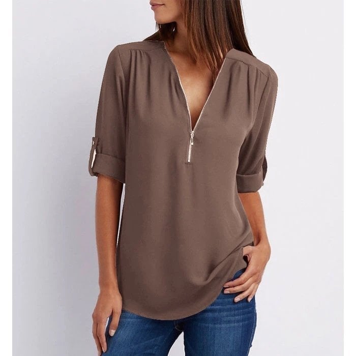 Lizzy™ - Elegant Zippered Top