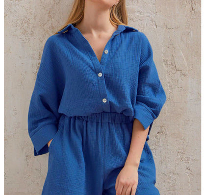 Lauren™ - Effortless Button-Up Lounge Set