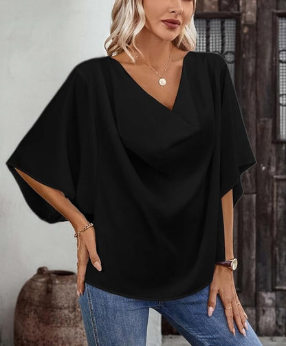 Valencia™ - Draped Elegance Blouse
