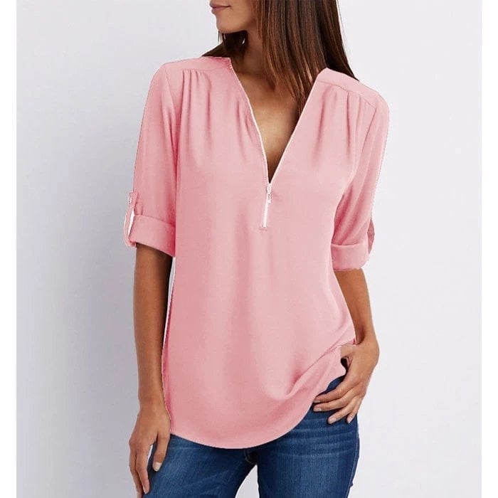 Lizzy™ - Elegant Zippered Top