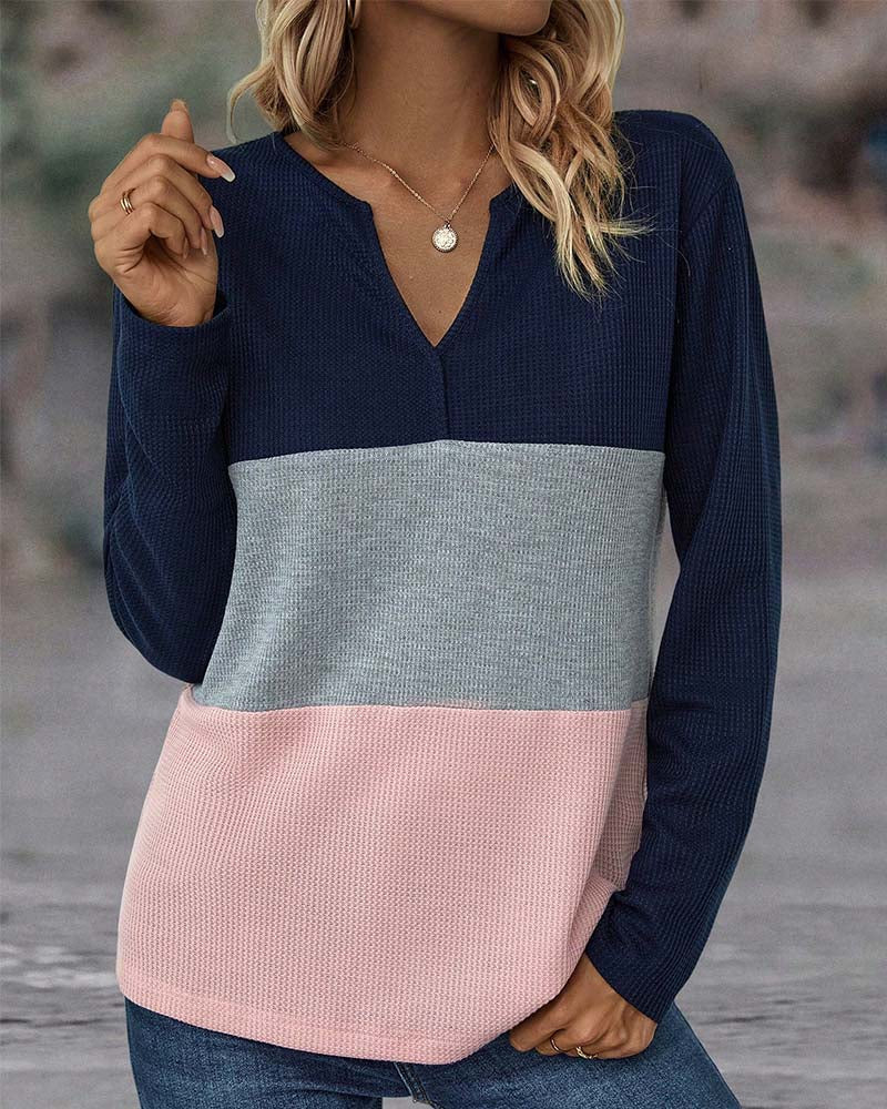 Lyrenia™ - Cozy Colorblock Pullover