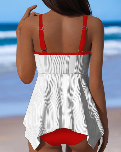 Asymmetrical Strapless Tankini with Coverage