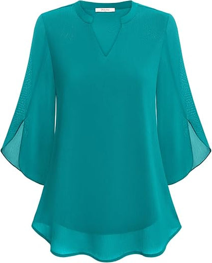 Sylva™ - Graceful V-Neck Top