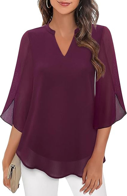 Sylva™ - Graceful V-Neck Top