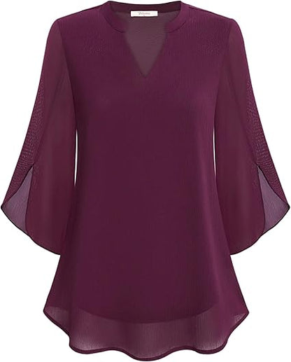 Sylva™ - Graceful V-Neck Top
