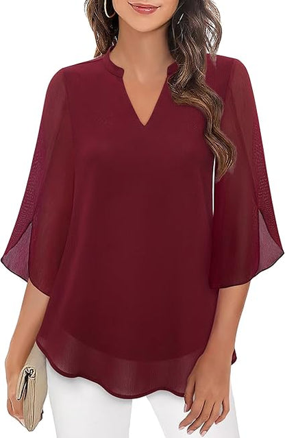 Sylva™ - Graceful V-Neck Top