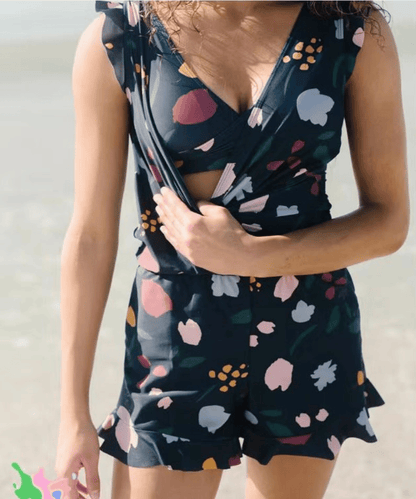 Jolanda | Swimsuit with ruffles & gentle figure shaping
