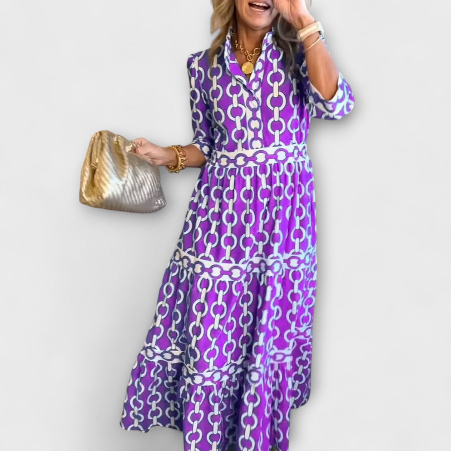 Olivia | Midi Dress with Chain Pattern