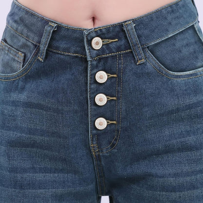 Tessa™ - High-Waisted Buttoned Jeans