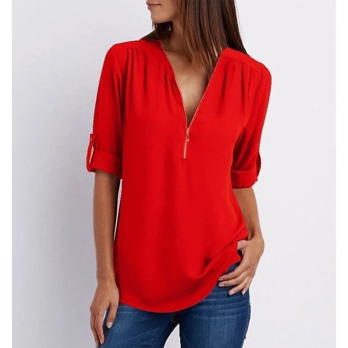 Lizzy™ - Elegant Zippered Top