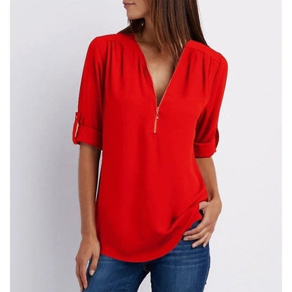 Lizzy™ - Elegant Zippered Top