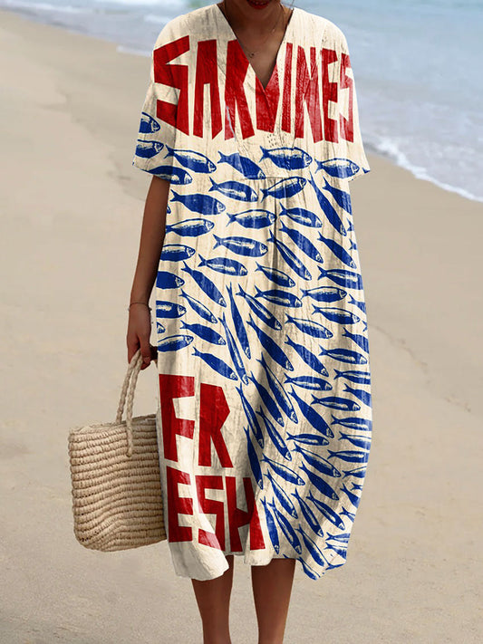 Marcia | Sardine Print Dress