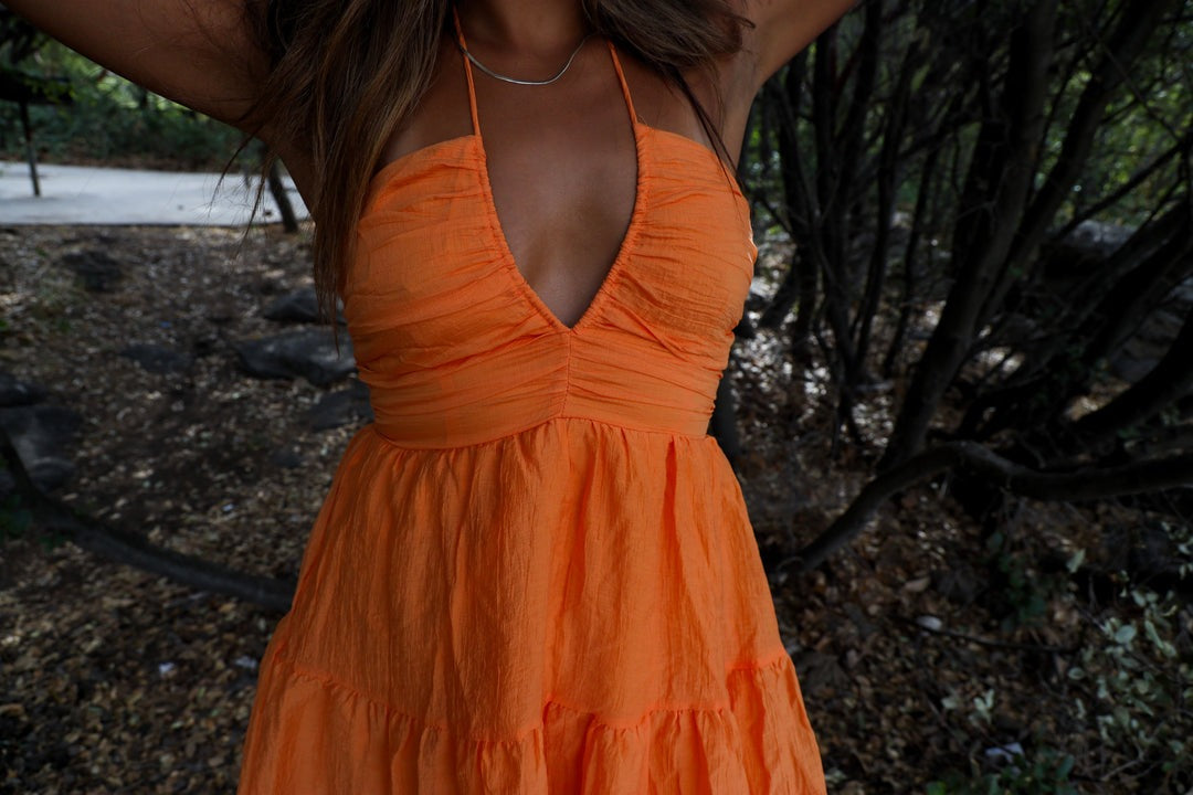 Averi™ - Ruched Ruffle Dress