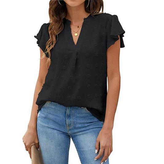 Elya™ - Textured V-Neck Shirt