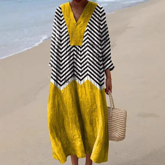 Yasmina | Contrasting Zigzag Dress