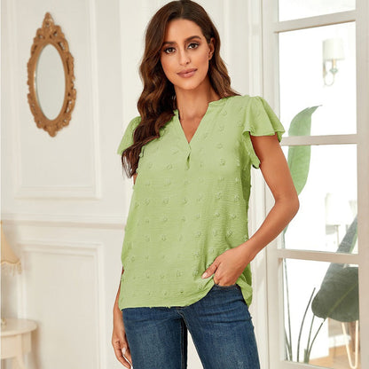 Elya™ - Textured V-Neck Shirt