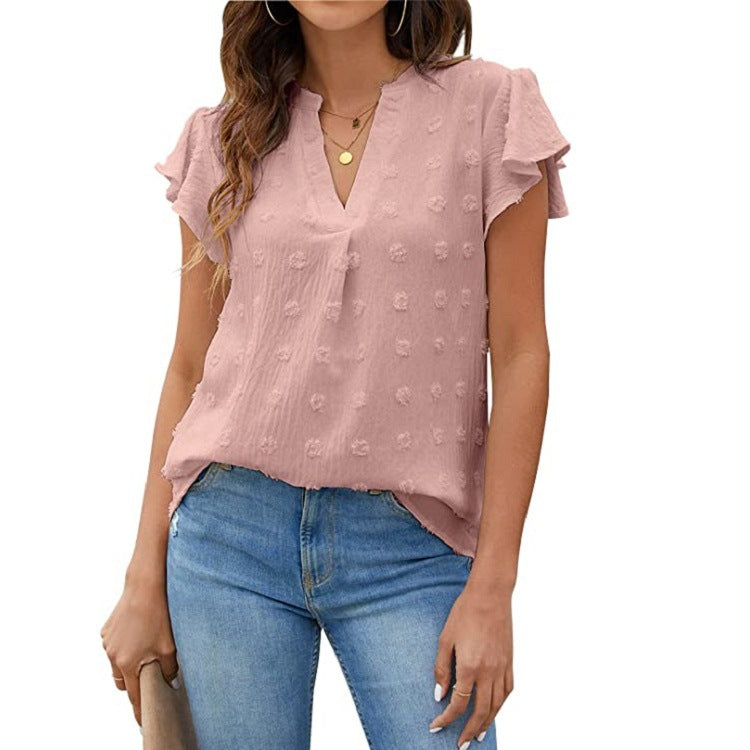 Elya™ - Textured V-Neck Shirt